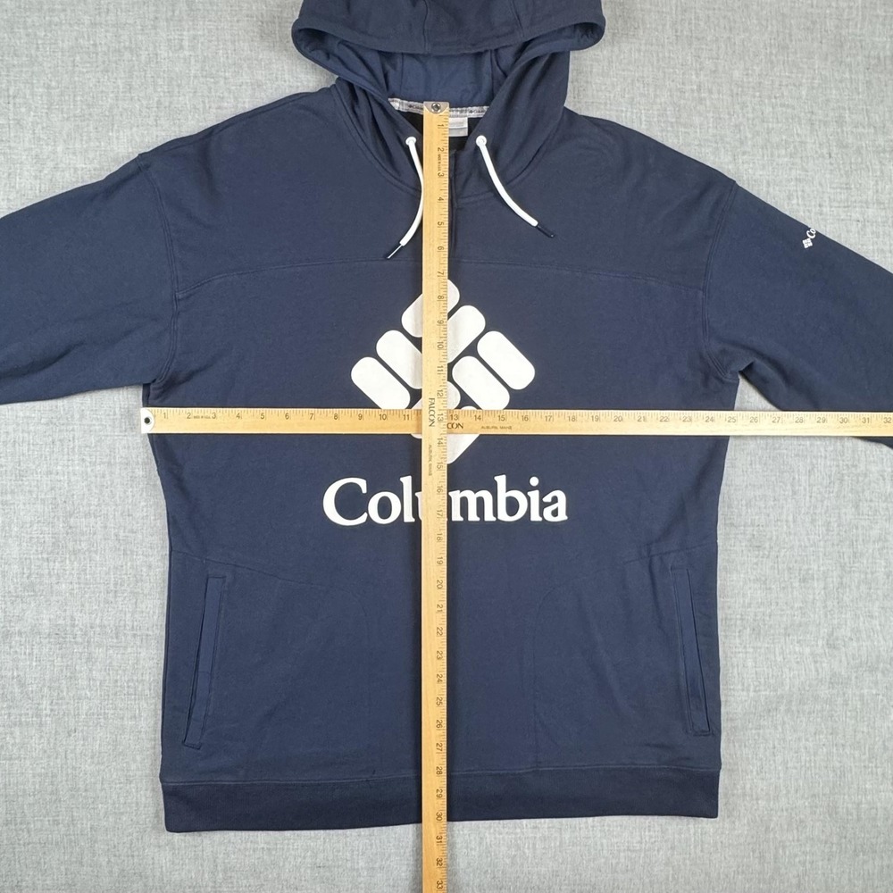 Columbia Hoodie Mens XL Blue Omni-Shade Big Logo Pullover Outdoor Sweatshirt - Picture 7 of 10